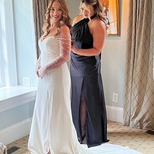 Revelry Athena Satin Bridesmaid Dress